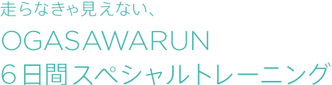 走らなきゃ見えない、OGASAWARUN 6日間スペシャルトレーニング